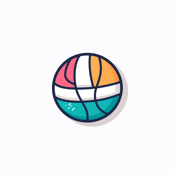 Ícono Voleibol Playa Deporte Juego Ilustración Vectorial — Archivo Imágenes Vectoriales