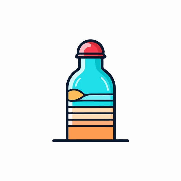 Flasche Ätherisches Symbol Vektor Ölflasche Ölflaschenschild Farbige Symbolabbildung — Stockvektor