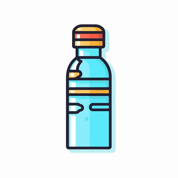 Μπουκάλι Νερό Χρώμα Διάνυσμα Εικονίδιο Ένα Μπουκάλι Ποτό Μεμονωμένη Απεικόνιση — Διανυσματικό Αρχείο