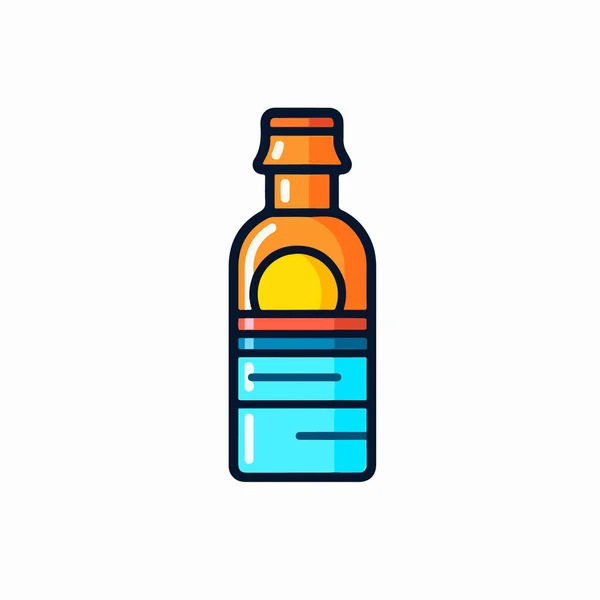 Icona Della Bottiglia Illustrazione Vettoriale Design Piatto — Vettoriale Stock