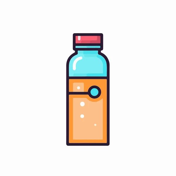 Μπουκάλι Εικονίδιο Νερού Επίπεδη Στυλ Εικονογράφηση Φορέα Μπουκάλι Νερό — Διανυσματικό Αρχείο