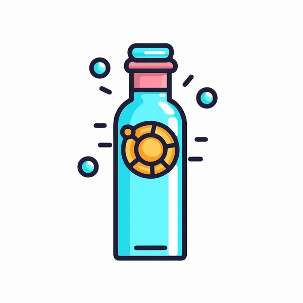Νερό Μπουκάλι Χρώμα Διάνυσμα Εικονίδιο Πινακίδα Μπουκαλιού Απομονωμένη Απεικόνιση Συμβόλων — Διανυσματικό Αρχείο