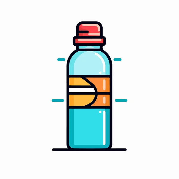 Flasche Flasche Wasser Abstrakter Kreis Flache Farbe Symbol — Stockvektor