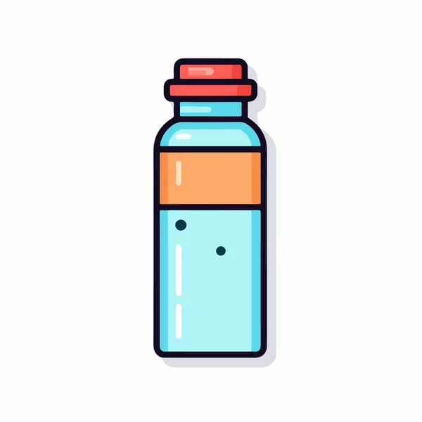 药瓶扁平彩线图标 — 图库矢量图片