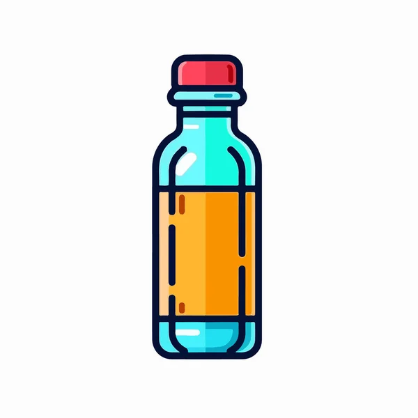Flasche Ätherisches Farbe Symbol Vektor Ölflasche Mit Ätherischem Zeichen Isoliert — Stockvektor