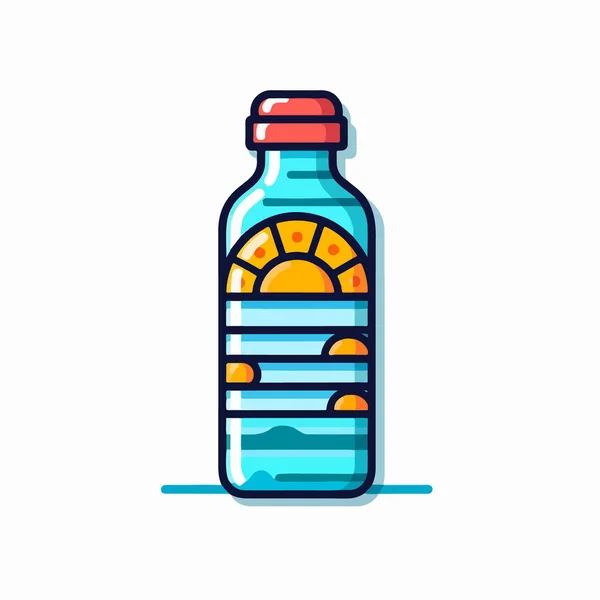 Пляшка Значок Векторний Дизайн Ілюстрації — стоковий вектор