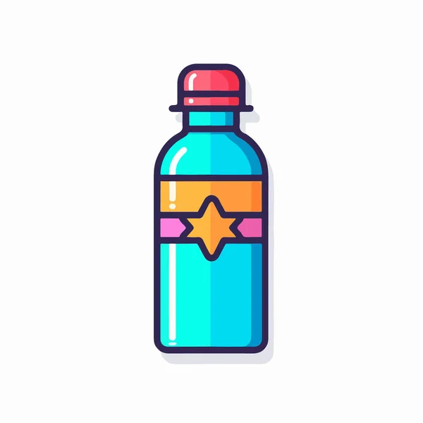 水瓶颜色矢量图标隔离在透明标志上 瓶子符号 — 图库矢量图片