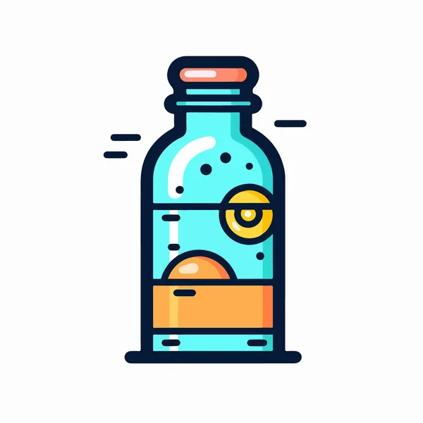 Flasche Wasser Flaschenvektorsymbol Flasche Mit Wassersymbol Isolierte Flache Abbildung — Stockvektor
