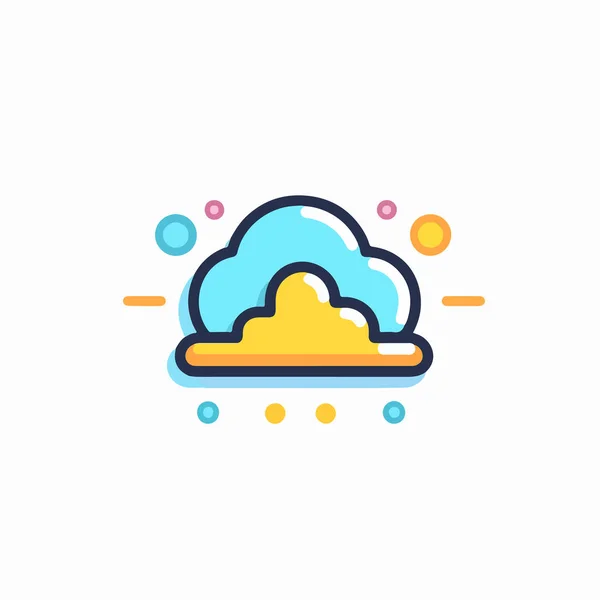 Cloud Computing Vector Icono Signo Almacenamiento Datos Aislado — Vector de stock