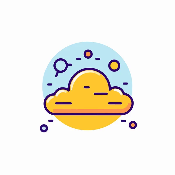 Sun Clouds Line Icon Vector Illustration — Stock Vector