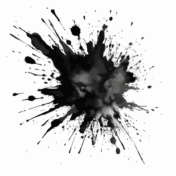 Абстрактний Чорний Колір Чорнила Сплеск — стоковий вектор