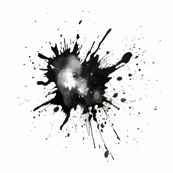 Éclaboussures Encre Noire Vectorielle — Image vectorielle