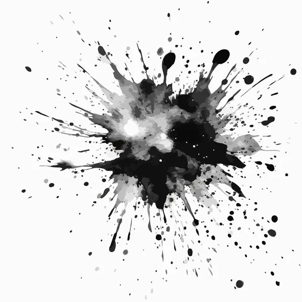 Schwarz Weiße Tintenkleckse Abstrakter Hintergrund Grunge Textur — Stockvektor