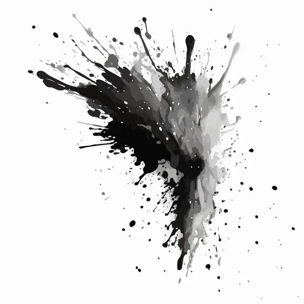 Aquarell Spritzer Schwarzer Weißer Hintergrund Farbspritzer Handzeichnung Vektorillustration — Stockvektor