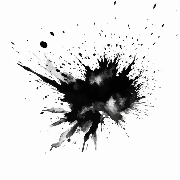 Черные Чернила Брызги Абстрактный Гранж Фон — стоковый вектор