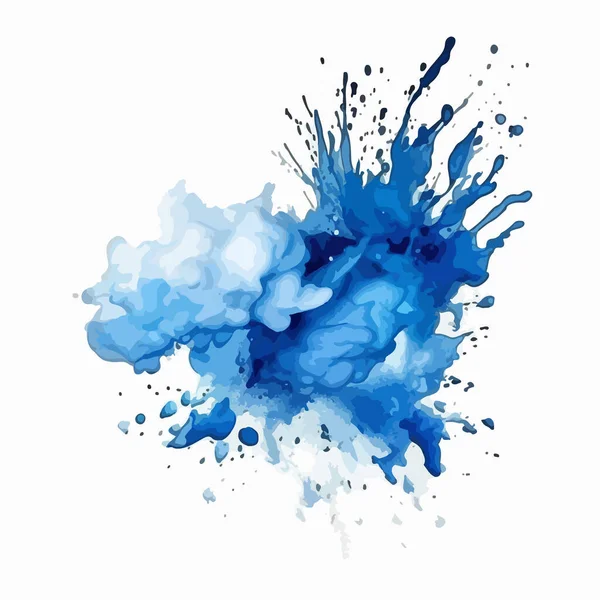 Abstrakcyjny Błękitny Plusk Akwareli Izolowany Białym Tle — Wektor stockowy
