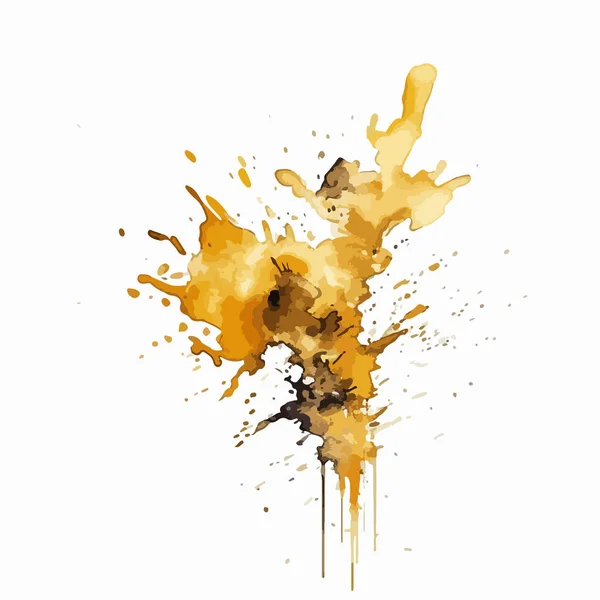 Abstrakte Gelbe Farbspritzer Isoliert Auf Schwarzem Hintergrund — Stockvektor