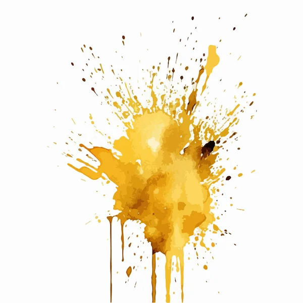 Abstraktní Akvarel Žlutá Barva Skvrny Izolované Bílém Pozadí — Stockový vektor