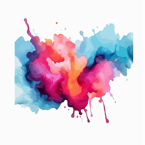 Respingo Tinta Aquarela Colorido Ilustração Vetorial — Vetor de Stock