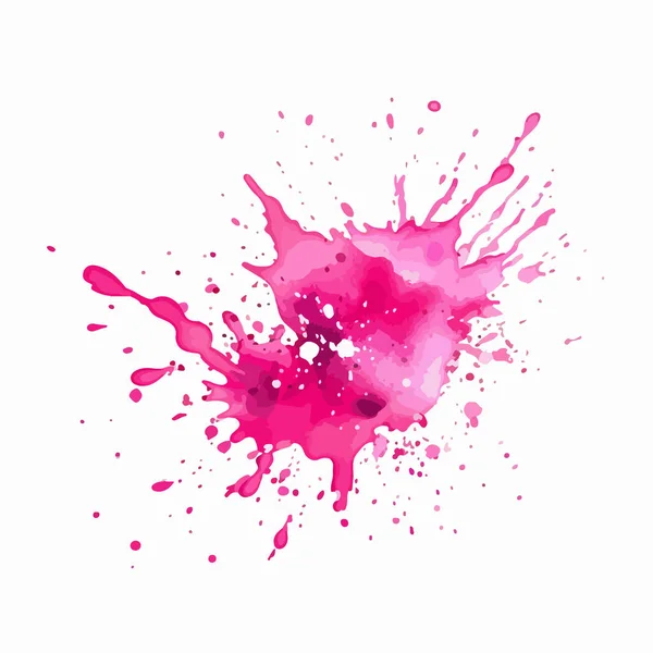 Růžová Akvarel Skvrny Izolované Bílém Pozadí — Stockový vektor