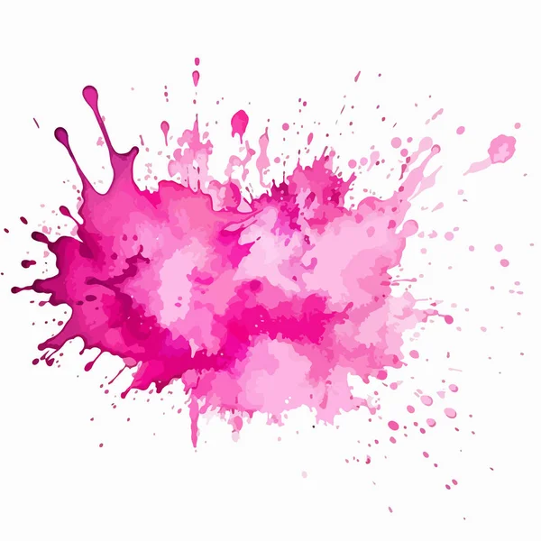 Pintura Rosa Respingo Aquarela Abstrata — Vetor de Stock