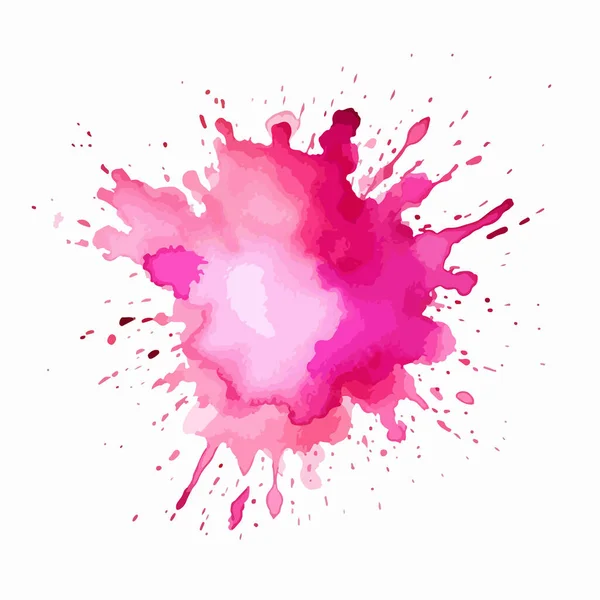 Vector Abstracto Acuarela Salpicaduras Color Rosa Azul Salpicadura Tinta Dibujada — Vector de stock