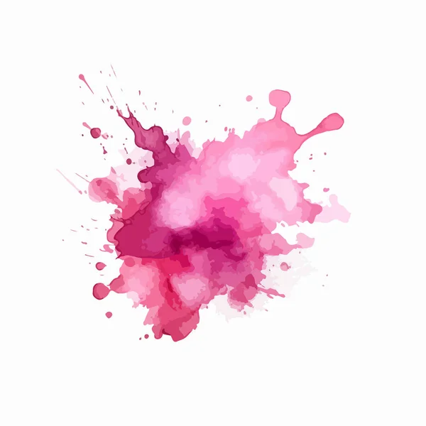 Salpicadura Acuarela Rosa Púrpura Ilustración Vectorial — Vector de stock