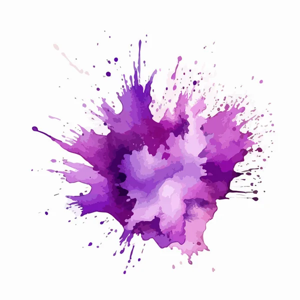 Ilustración Vectorial Acuarela Con Manchas Púrpura Brillante Vector — Vector de stock