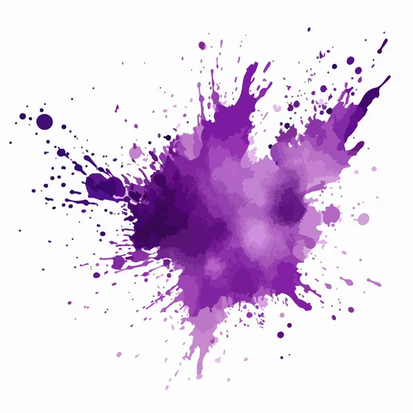 Salpicadura Acuarela Pintura Violeta — Vector de stock