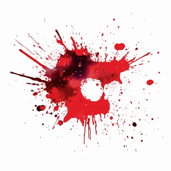 Éclaboussures Sang Rouge Isolé Sur Fond Blanc — Image vectorielle