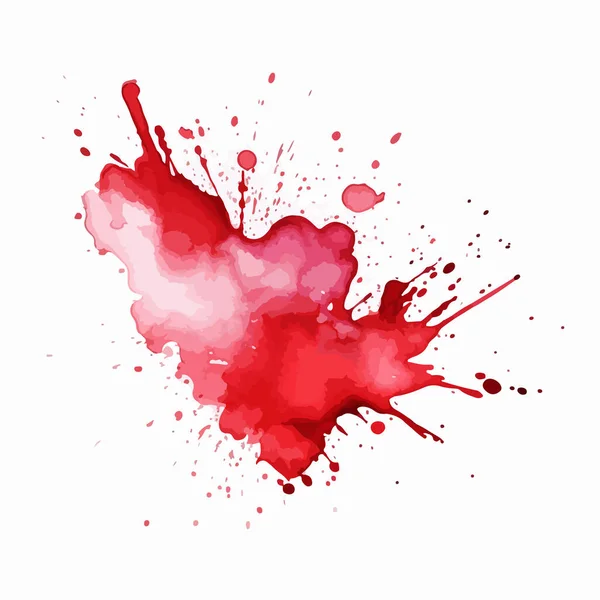 Éclaboussures Peinture Rouge Sur Fond Blanc — Image vectorielle