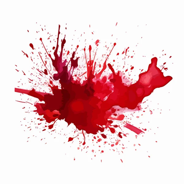Akvarell Fröccsenés Piros Háttér Elszigetelt — Stock Vector