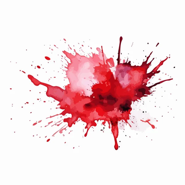 Πιτσιλίσματα Νερομπογιάς Κόκκινο Χρώμα Πιτσιλίσματα — Διανυσματικό Αρχείο