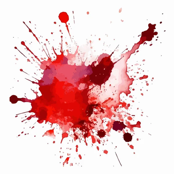 Akvarel Stříkance Červená Krev Skvrny — Stockový vektor