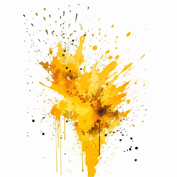 Abstrakcyjny Żółty Pomarańczowy Czarny Akwarela Splash — Wektor stockowy