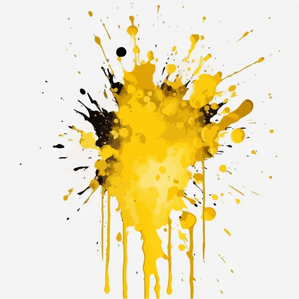 Pintura Amarela Splash Vetor Ilustração —  Vetores de Stock