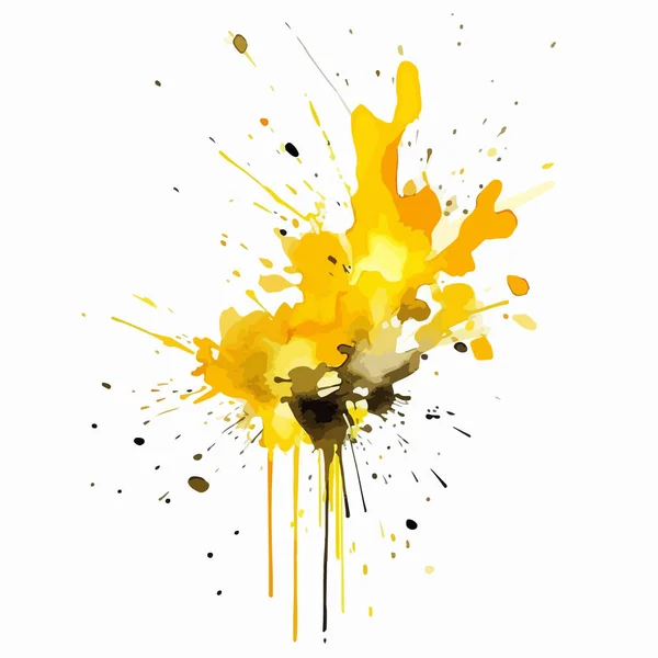 Abstract Yellow Color Splash Isolated White Background — Stock Vector