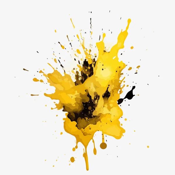 Vektor Spritzfarbe Auf Gelb — Stockvektor