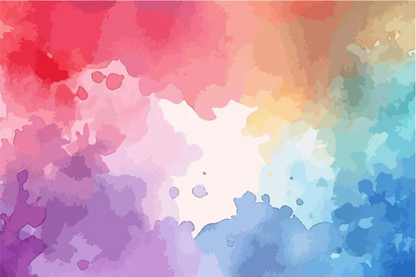 Fundo Abstrato Aquarela Com Colorido Manchas Tinta Ilustração Vetorial — Vetor de Stock