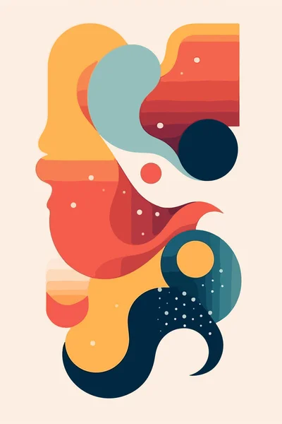 Abstract Vector Illustration Geometric Shapes Colors — Stock Vector