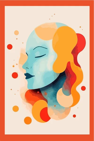Abstract Woman Face Vector Illustration — Stock Vector