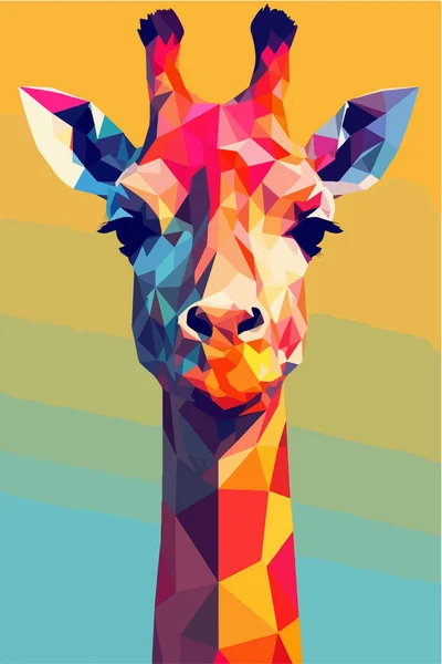 Fond Coloré Abstrait Avec Girafe — Image vectorielle