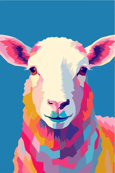 Abstrait Coloré Animal Visage Art Illustration — Image vectorielle