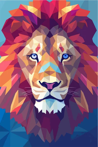 Vecteur Fond Abstrait Face Lion — Image vectorielle