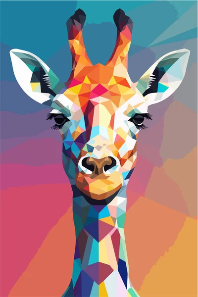 Modello Geometrico Astratto Vettoriale Con Giraffa — Vettoriale Stock