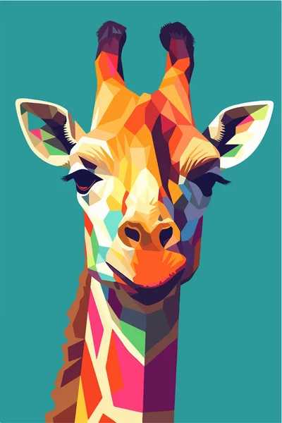 Giraffe Polygon Animal Illustration — Stock Vector
