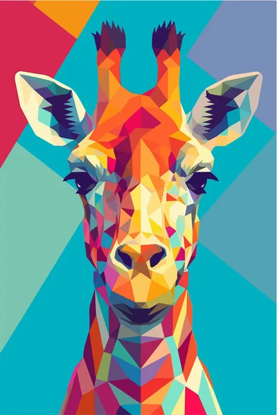 Illustration Vectorielle Abstraite Avec Girafe — Image vectorielle