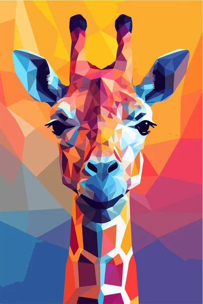 Giraffe Polygon Animal Vector Illustration — Stock Vector