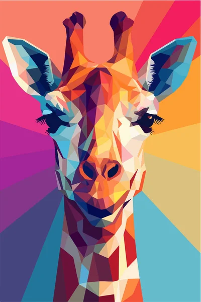 Kolorowy Portret Wektorowy Żyrafy — Wektor stockowy