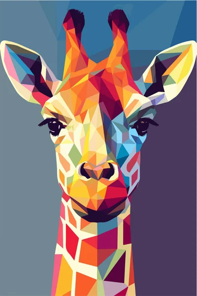 Abstrakcyjna Wielokątna Żyrafa Trójkątnym Wzorem Geometrycznym Ilustracja Wektora — Wektor stockowy